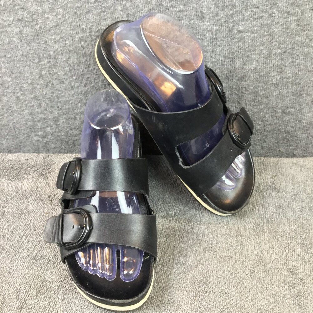 Marc Fisher Kristane Black Buckle Slides Sz‎ 9M